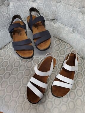 2 Pair Naot Kayla Sandals in White and Navy Size 8